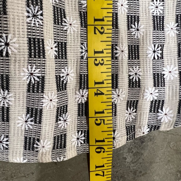 Flying Tomato Floral Embroidered Gingham Babydoll Top with Adjustable Straps - Picture 12 of 12